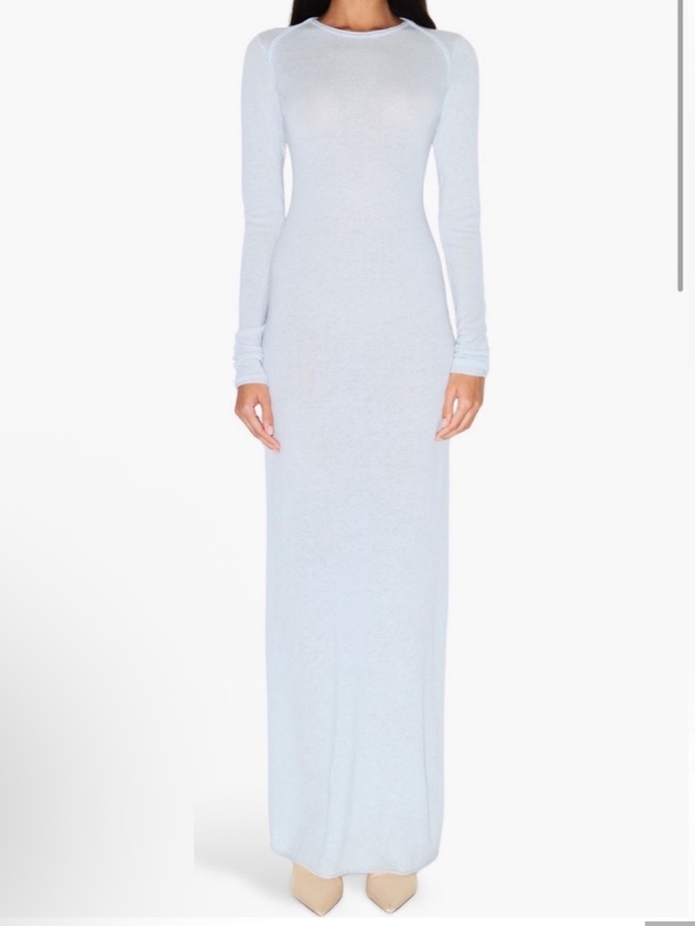 SKIMS Sheer Cashmere Long Sleeve Maxi Dress Pearl size 2x NWT